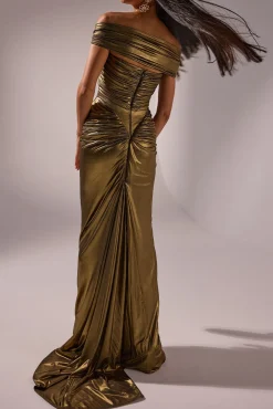 Adara Long Dress In Gold