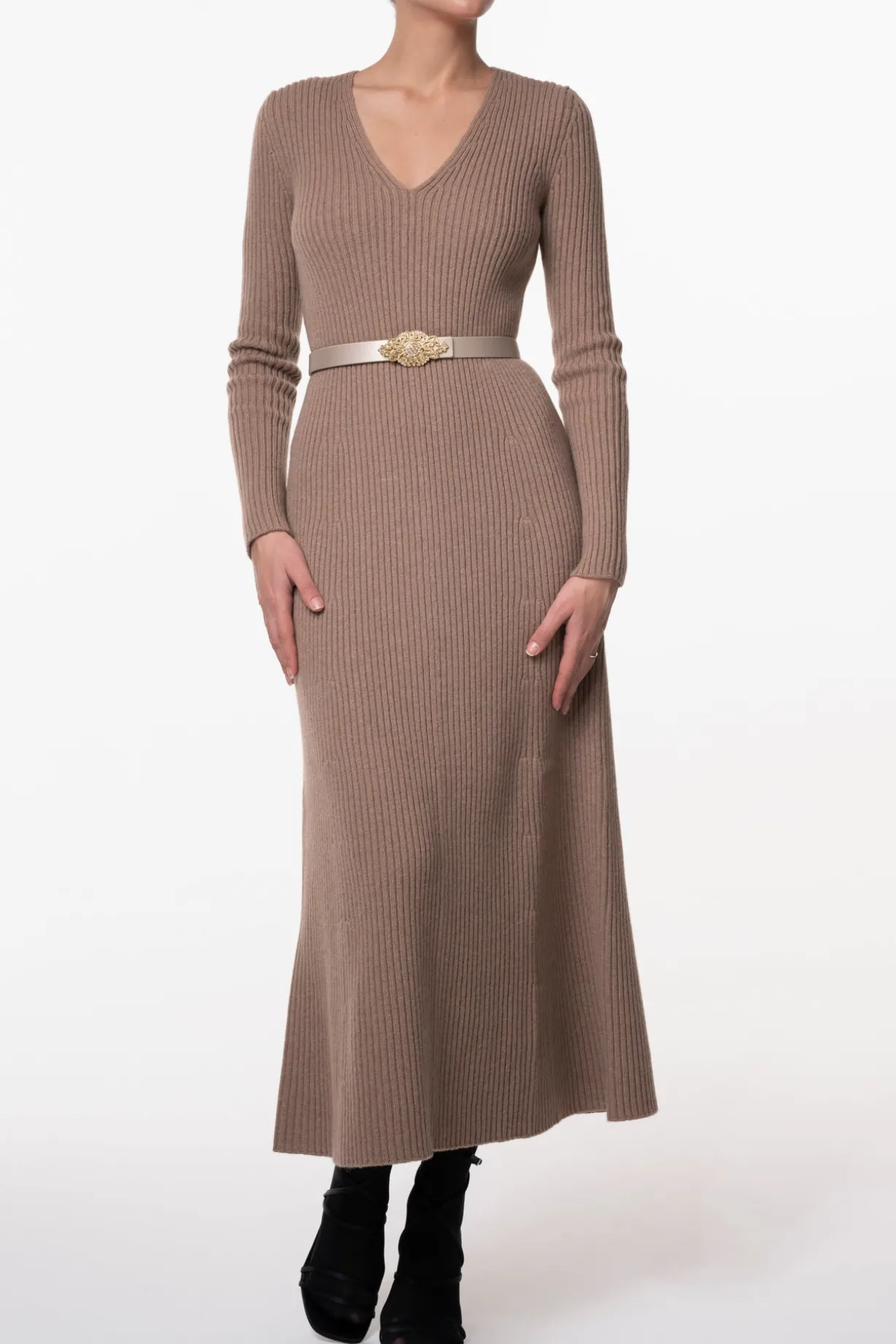 Adriel Wool and Cashmere-blend Dress