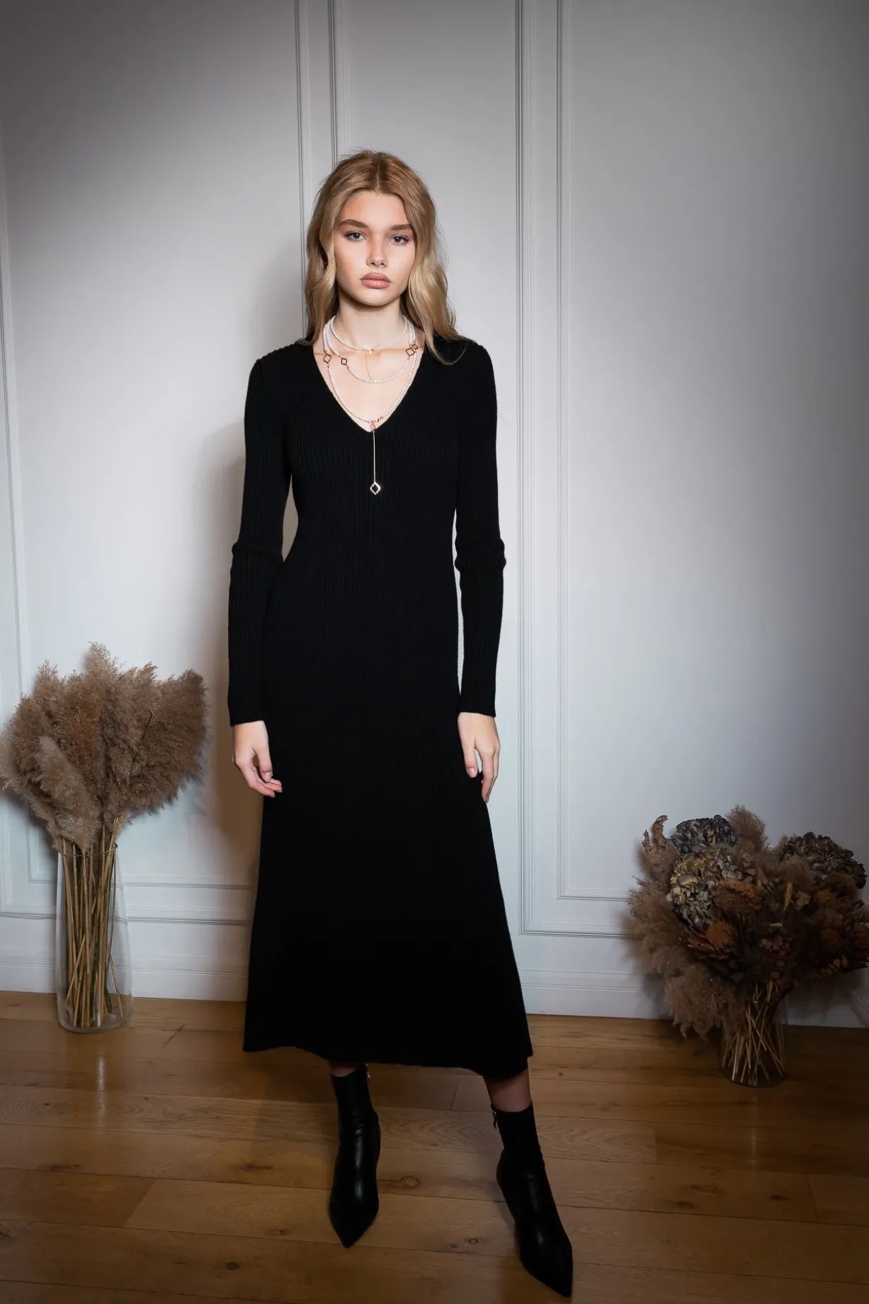 Adriel Wool and Cashmere-blend Dress