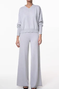 Akeem Cashmere Wide-Leg Pants In Pumice