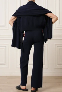 Akeem Cashmere Wide-Leg Pants In Neptune