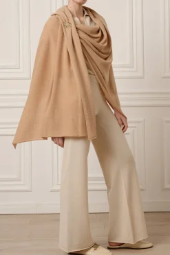 Akeem Cashmere Wide-Leg Pants In Champagne