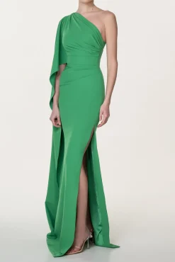 Alba Crepe Long In Dress Emerald