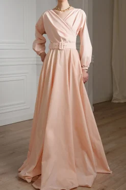 Alice Long Dress In Soft-Peach