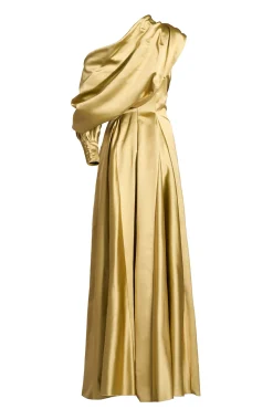 Amani Dress In Gold-Turquoise