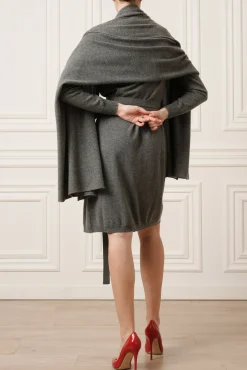 Amani V-Neck Wrap Midi Dress In Windsor