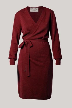 Amani V-Neck Wrap Midi Dress In Cuir De Russie