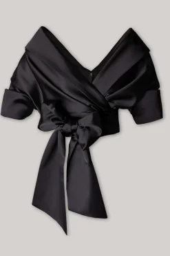 Angelina Satin Shirt In Black