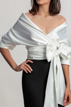 Angelina Satin Shirt In White