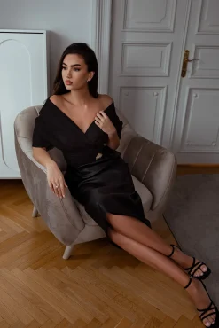 Angelina Taffeta Shirt In Black