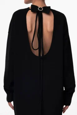 Aniel Open Back Wool and Cashmere-blend Dress