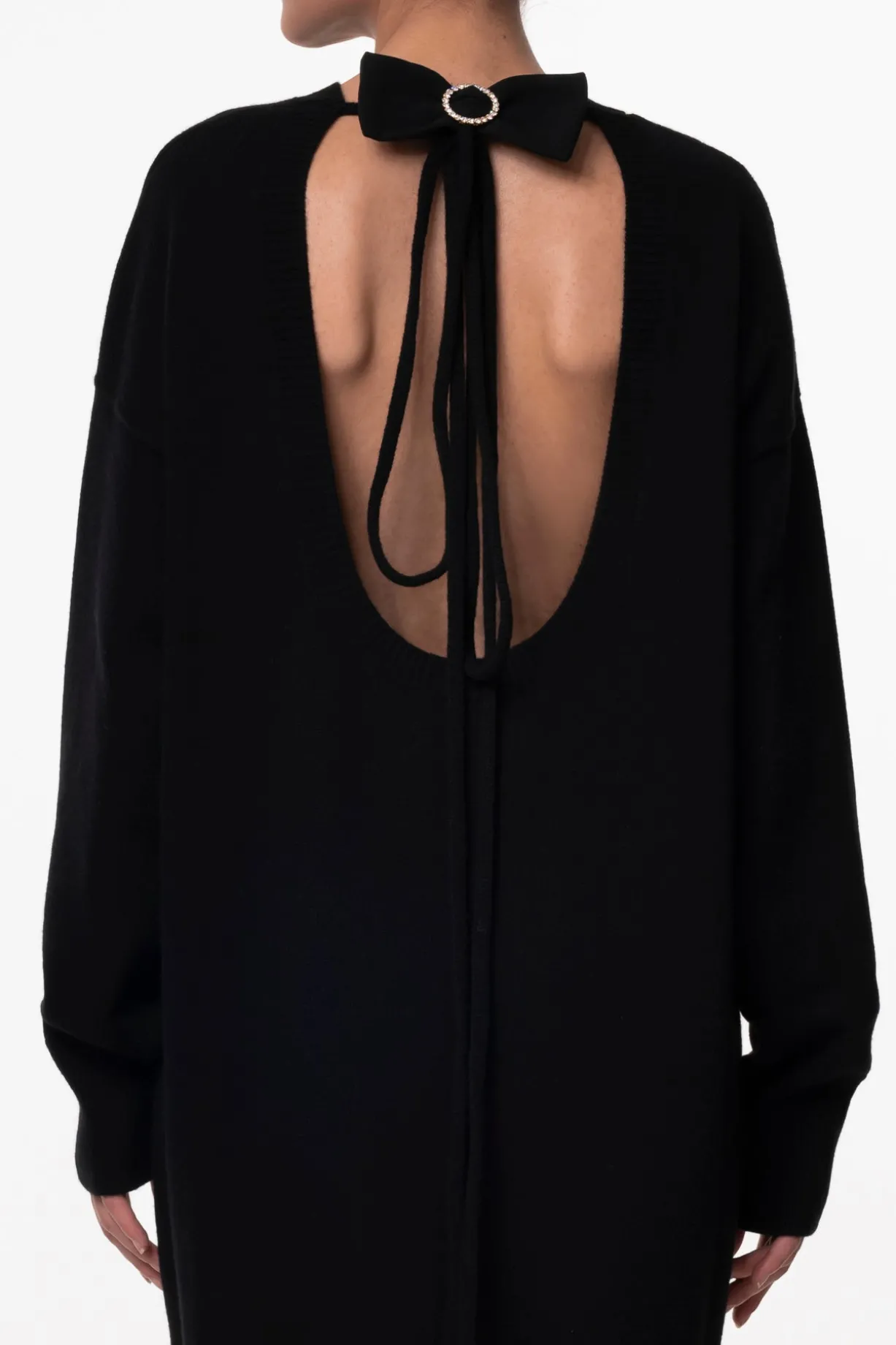 Aniel Open Back Wool and Cashmere-blend Dress