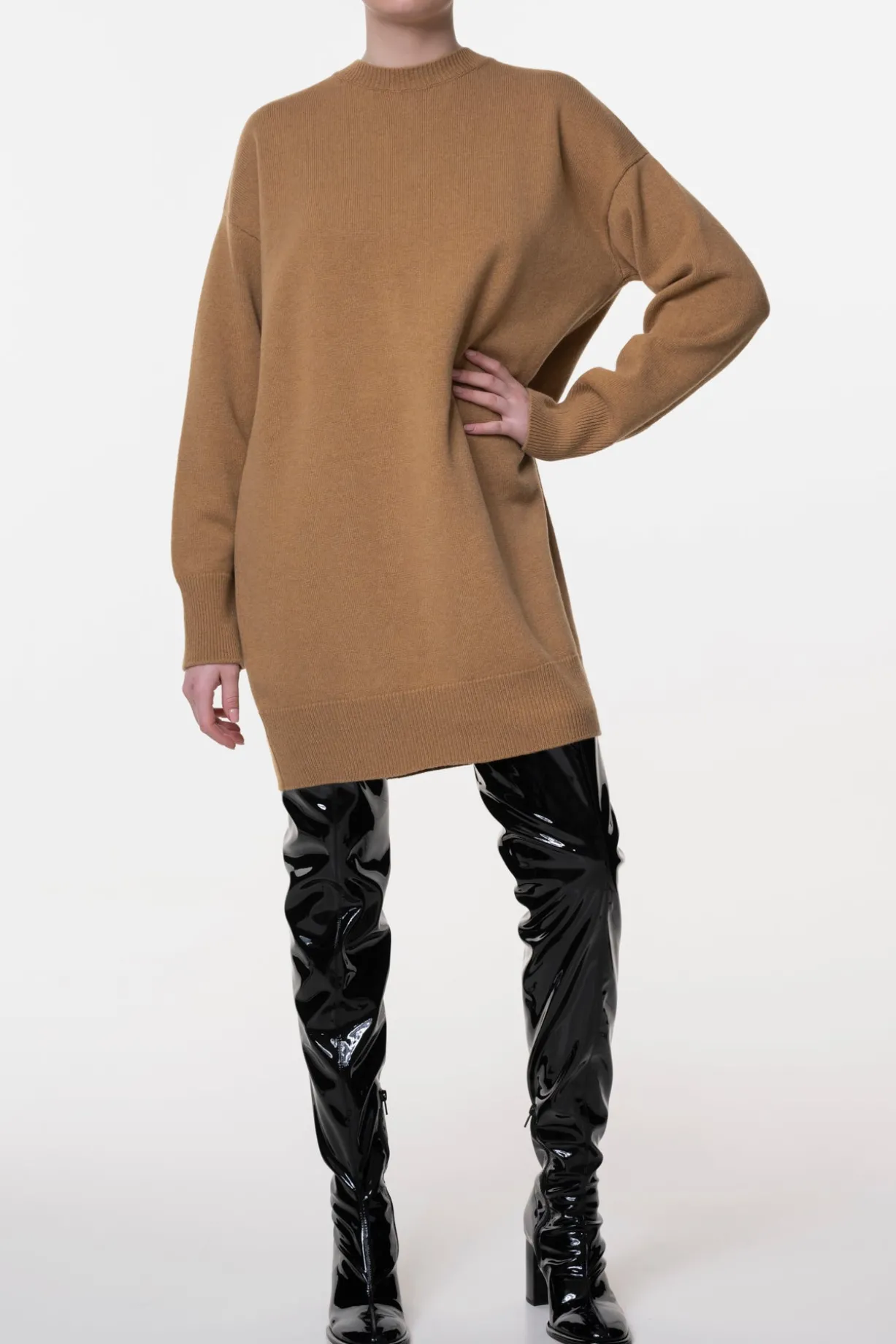 Aniel Open Back Wool and Cashmere-blend Dress