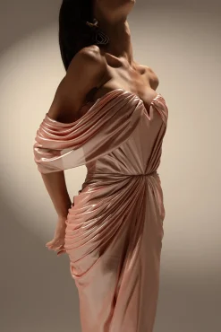 Anisa Long Dress In Seashell