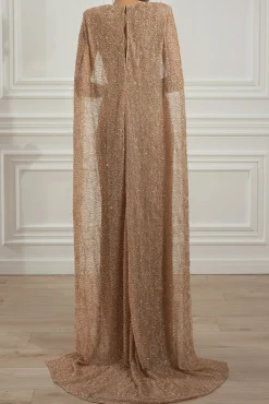Asma Dress in Gold-Fudge