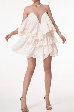 Aydin Boho Short Dress In Ivory
