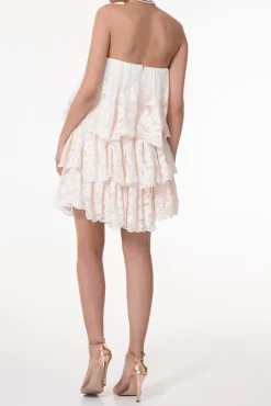 Aydin Boho Short Dress In Ivory