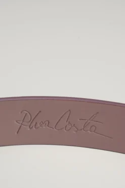 Baroque Aubergine Leather Waist Belt With Silver Buckle