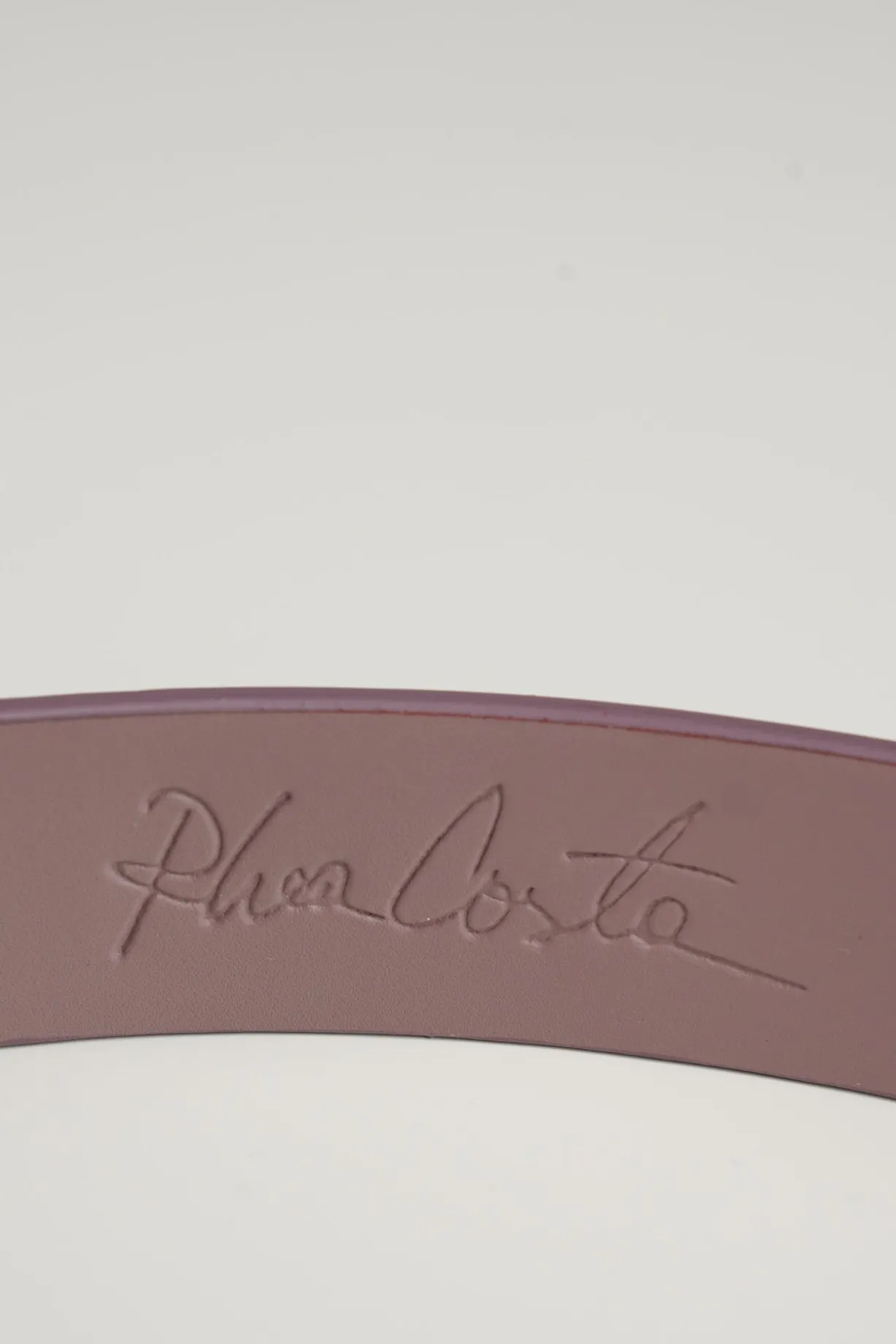 Baroque Aubergine Leather Waist Belt With Silver Buckle
