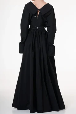 Carrie Taffeta Long Dress In Black