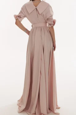 Carrie Taffeta Long Dress In Blush