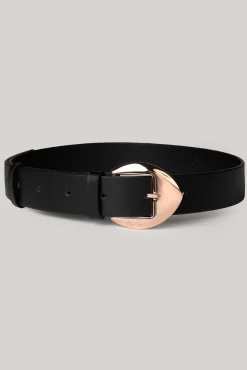 Cupidelle Leather Waist Belt Matte Black With Rose Gold Buckle