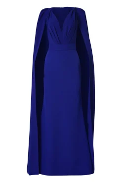 Dalal Cape-Dress In Royal-Blue