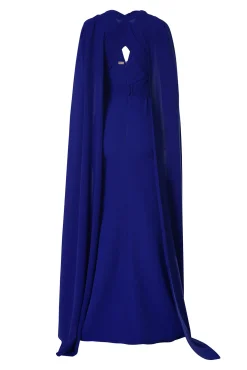 Dalal Cape-Dress In Royal-Blue