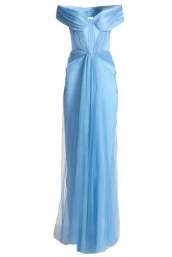 Dalila Tulle Dress In Dusk-Blue