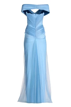 Dalila Tulle Dress In Dusk-Blue