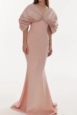 Dina Crepe Taffeta Dress In Blush