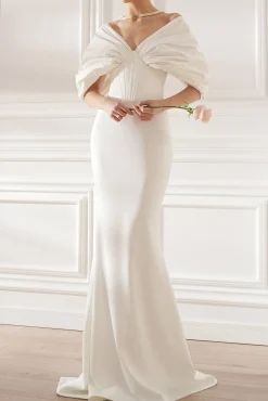 Dina Crepe Taffeta Dress In Off-White