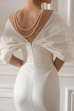 Dina Crepe Taffeta Dress In Off-White
