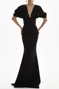 Dina Crepe Taffeta Dress In Black