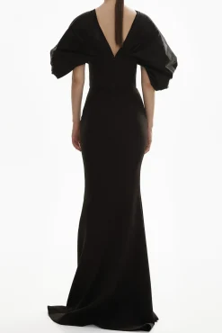 Dina Crepe Taffeta Dress In Black