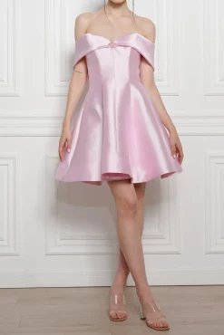 Ellie Mikado Short Dress In Soft-Lilac