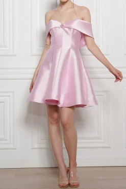 Ellie Mikado Short Dress In Soft-Lilac