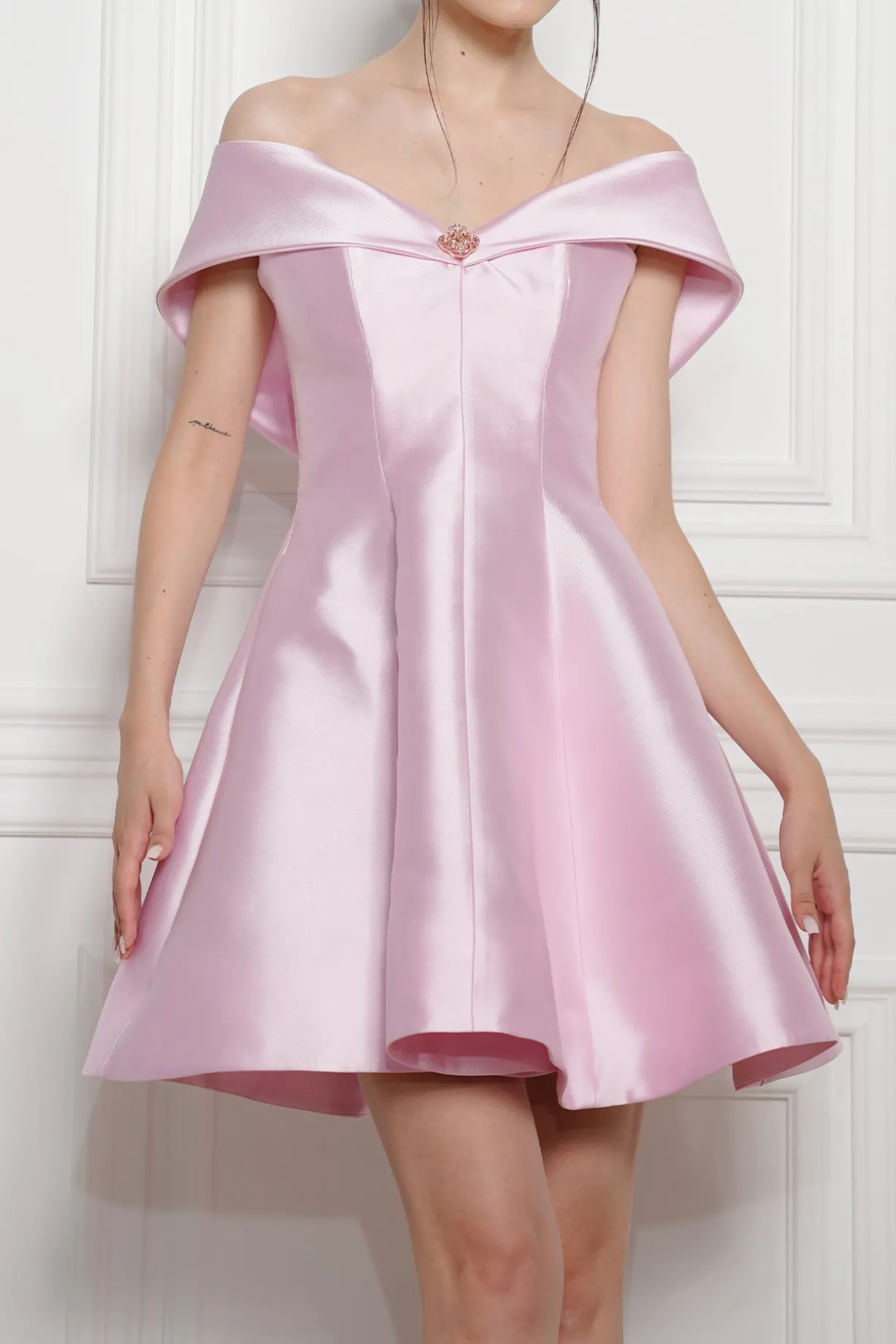 Ellie Mikado Short Dress In Soft-Lilac