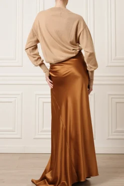 Huda V-Neck Cashmere Sweater In Dune