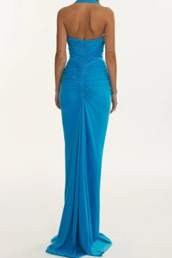 Iara Jersey Long Dress In Azure