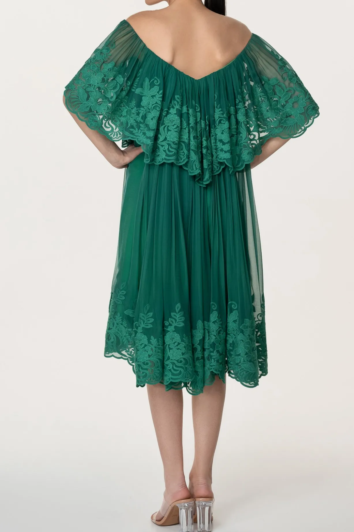 Jade Emerald Boho Midi Dress