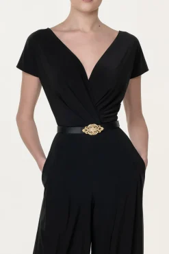 Joan Jersey Jumpsuit In Black