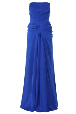 Kala Crepe Long Dress In Mediterranean-Blue