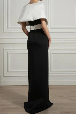 Khalesi Scuba Dress In Black-White