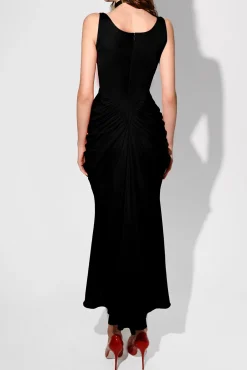 Kiara Ankle Length Dress In Black