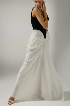 Kiara Long Dress In Black-White