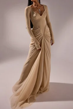 Kiara Long Dress In Nude