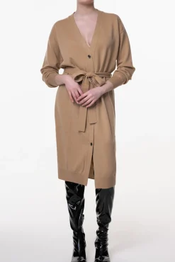 Lani Cashmere Long Cardigan In Dune
