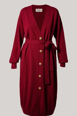 Lani Cashmere Long Cardigan In Cuir De Russie