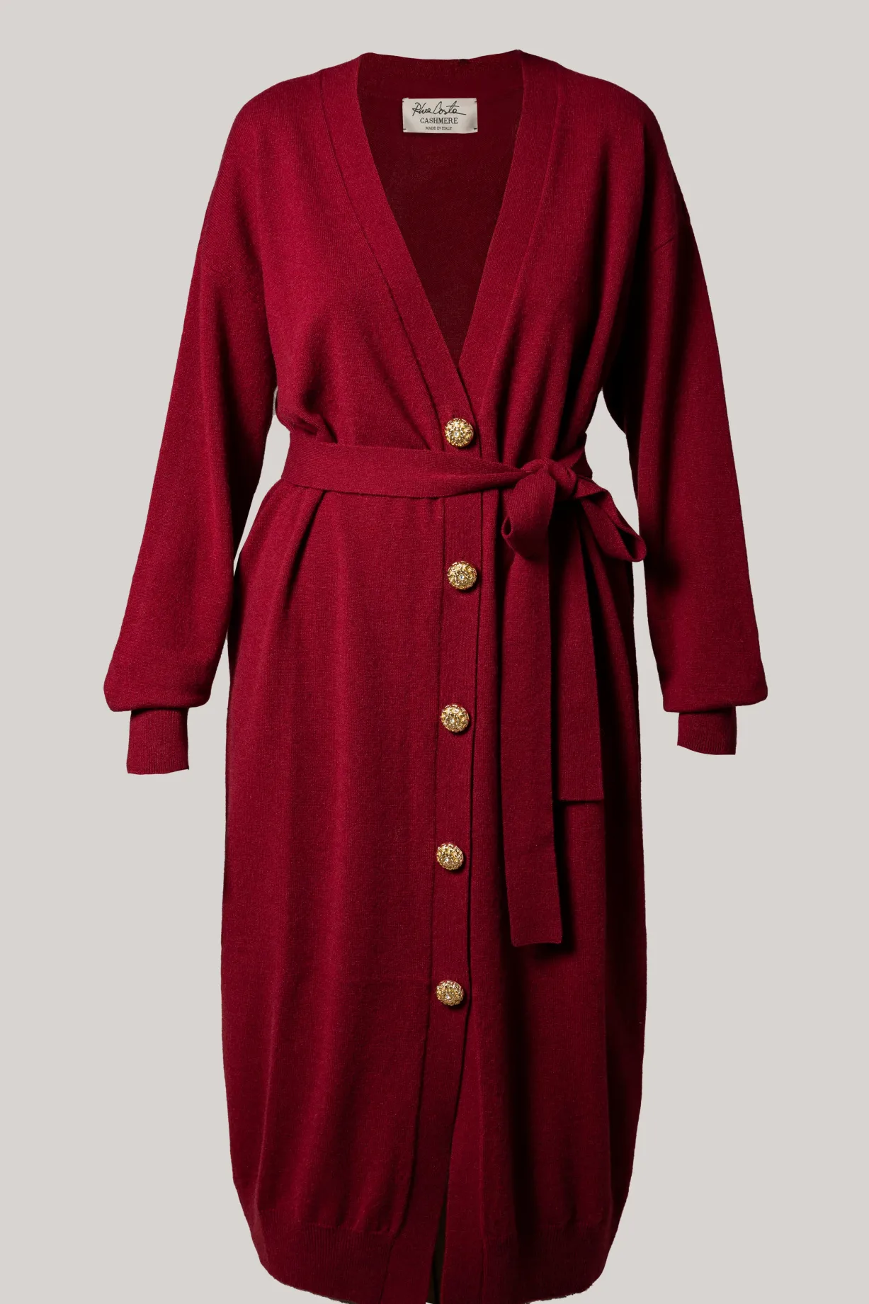 Lani Cashmere Long Cardigan In Cuir De Russie